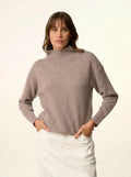 ROMY pullover stehkragen 4-fädig caribou meliert