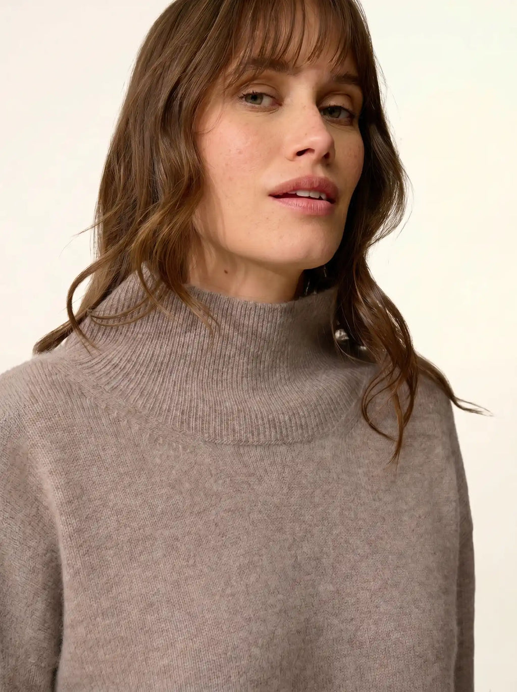 ROMY pullover stehkragen 4-fädig caribou meliert