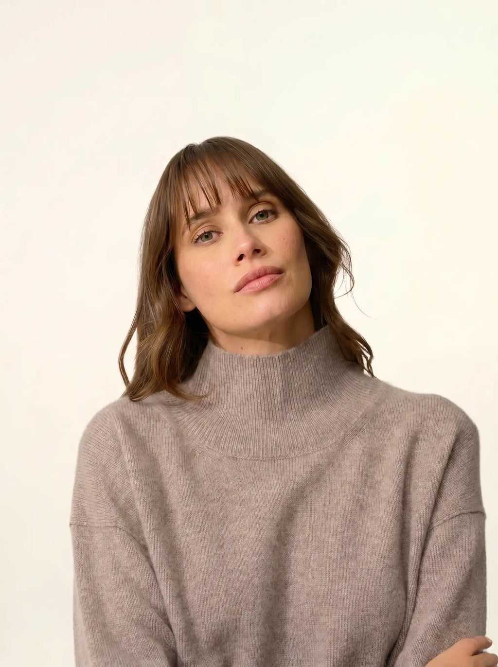 ROMY pullover stehkragen 4-fädig caribou meliert
