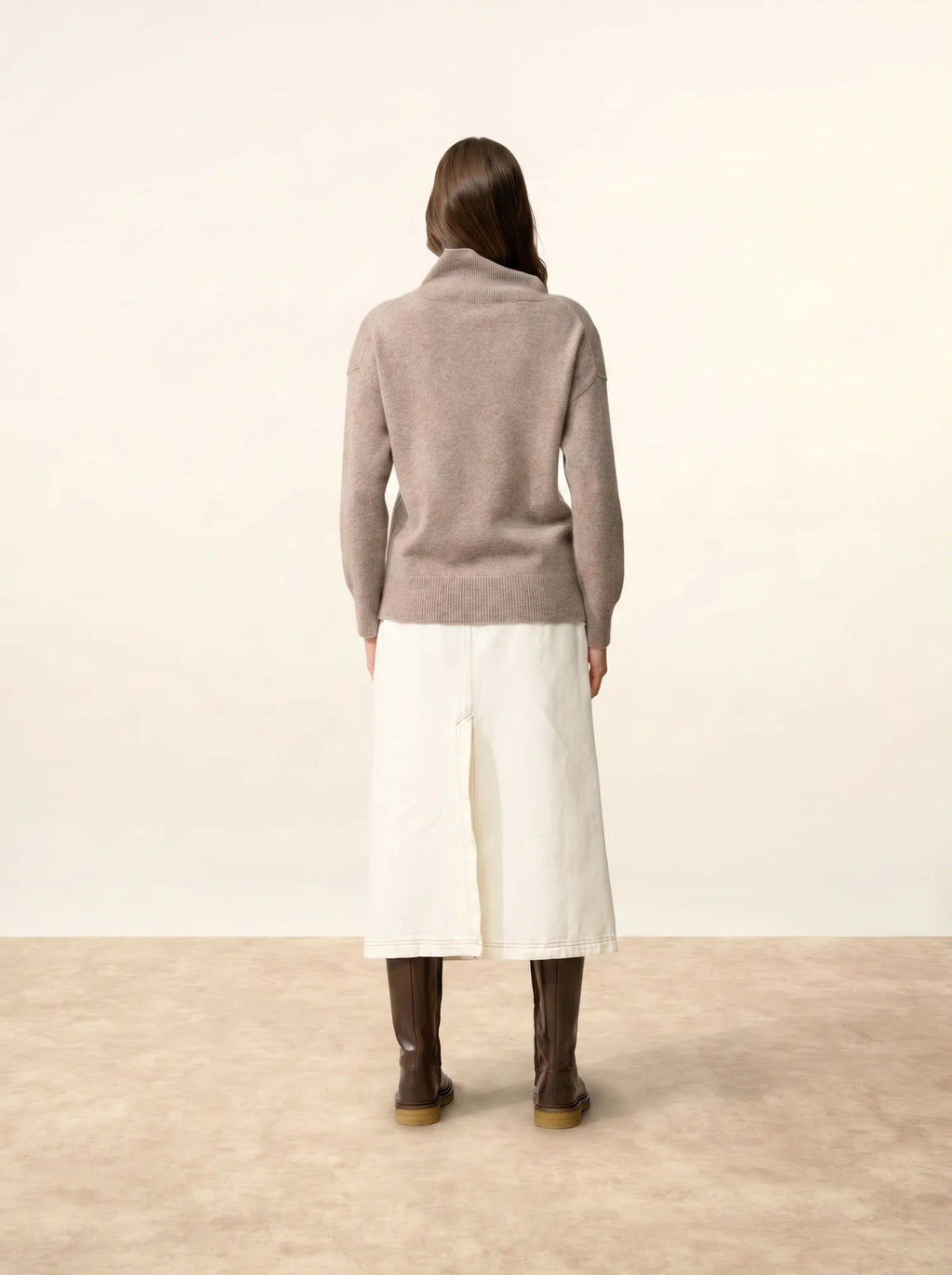 ROMY pullover stehkragen 4-fädig caribou meliert