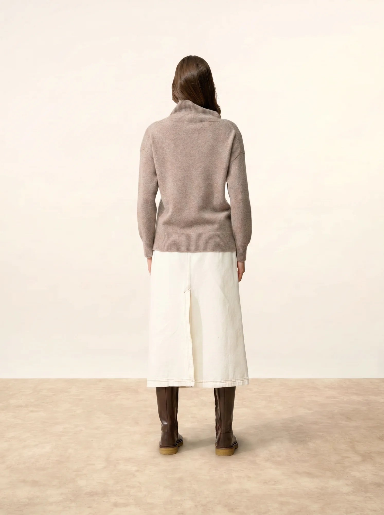 ROMY pullover stehkragen 4-fädig caribou meliert