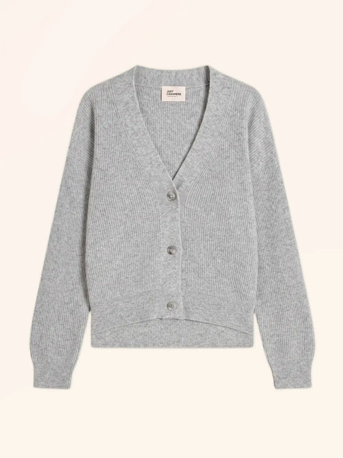 ADELE Cardigan Scollo a V Grigio Nuvola Mélange