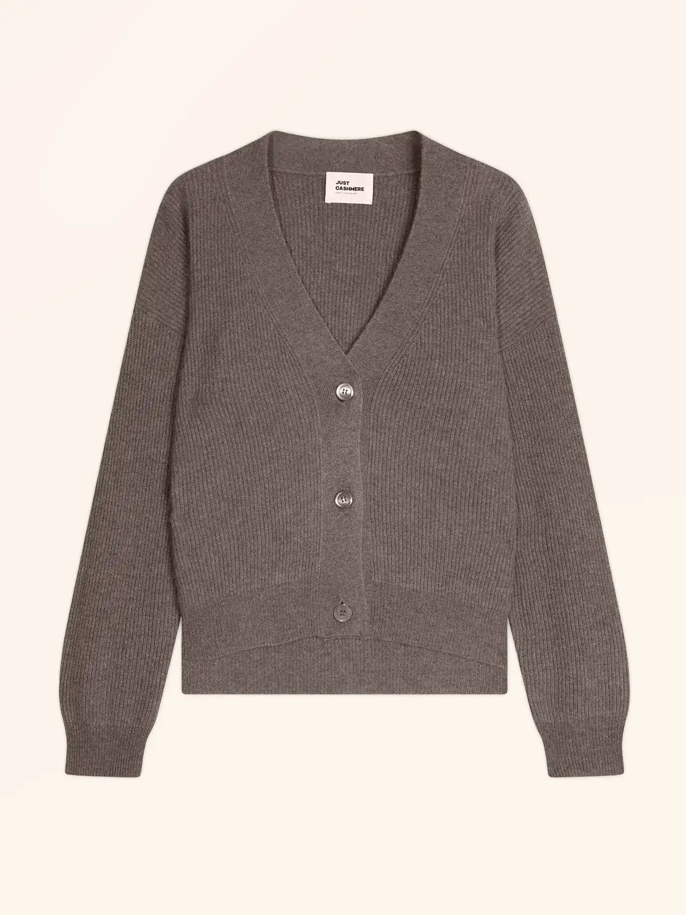 ADELE strickjacke v-ausschnitt taupe meliert