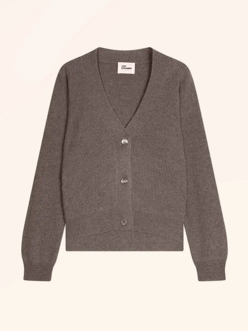 ADELE cardigan col V taupe chiné