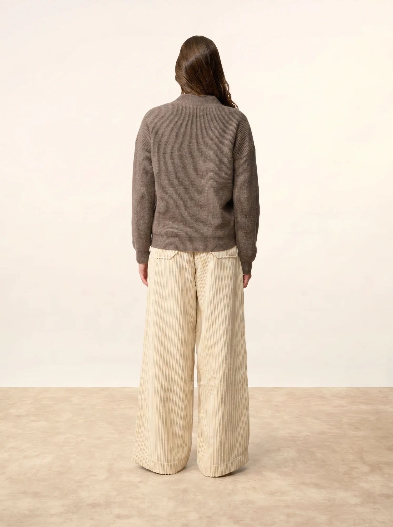 ADELE strickjacke v-ausschnitt taupe meliert