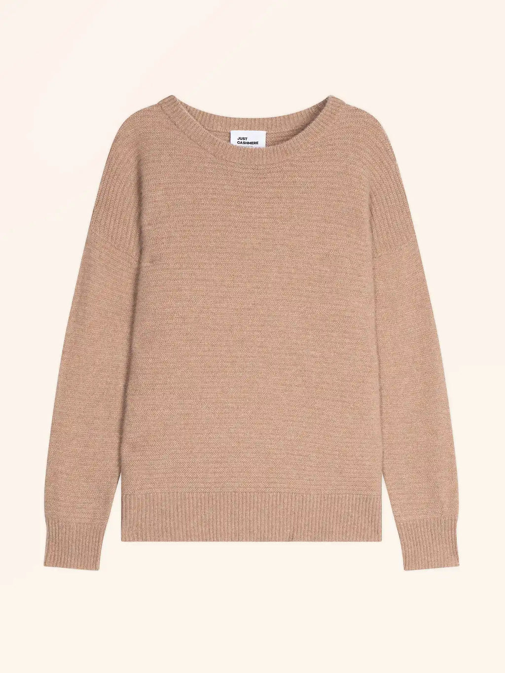 LOUNA pullover rundhalsausschnitt 4-fädig camel meliert