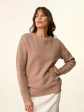 LOUNA pullover rundhalsausschnitt 4-fädig camel meliert