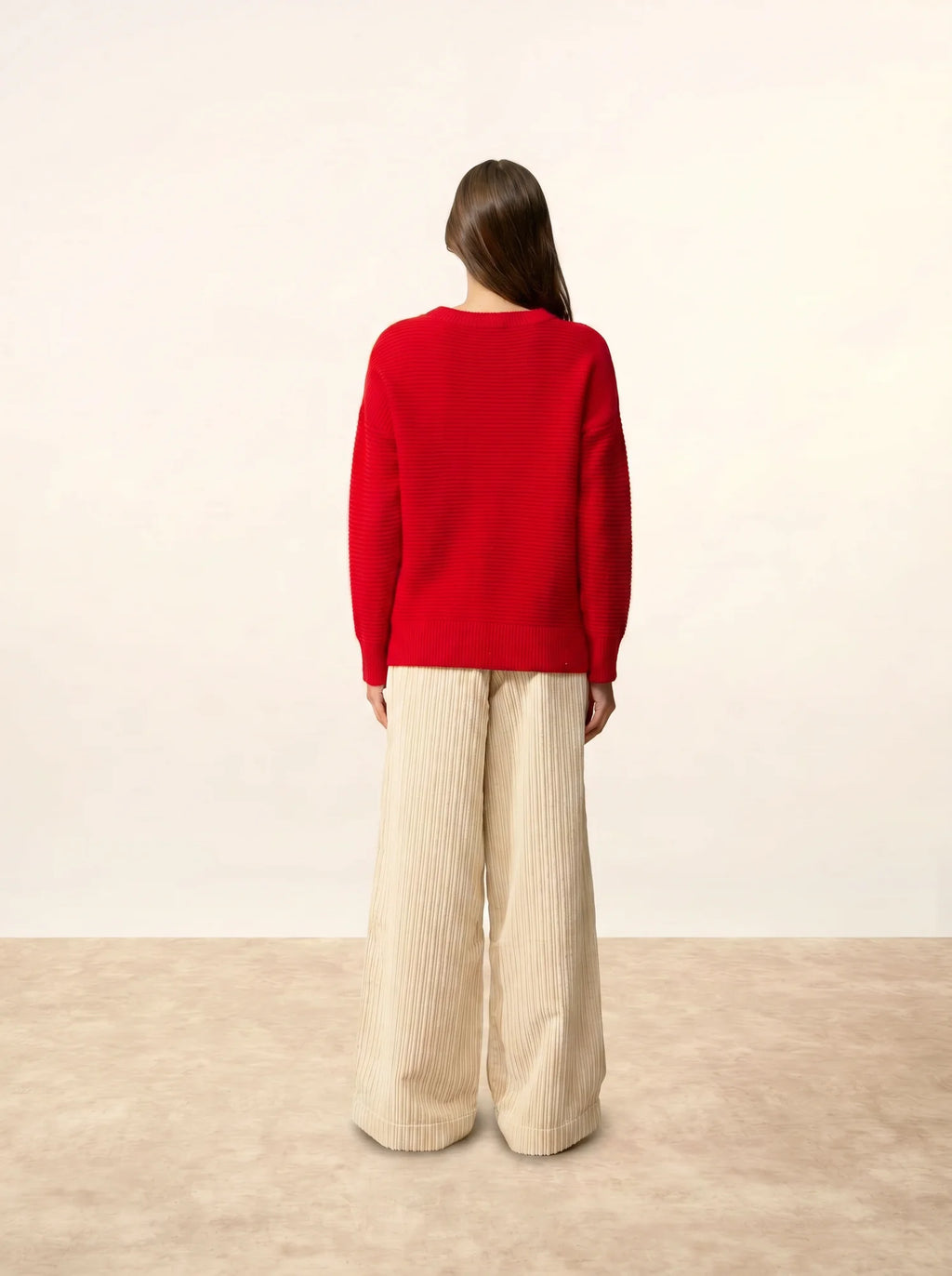 LOUNA pullover rundhalsausschnitt 4-fädig rot