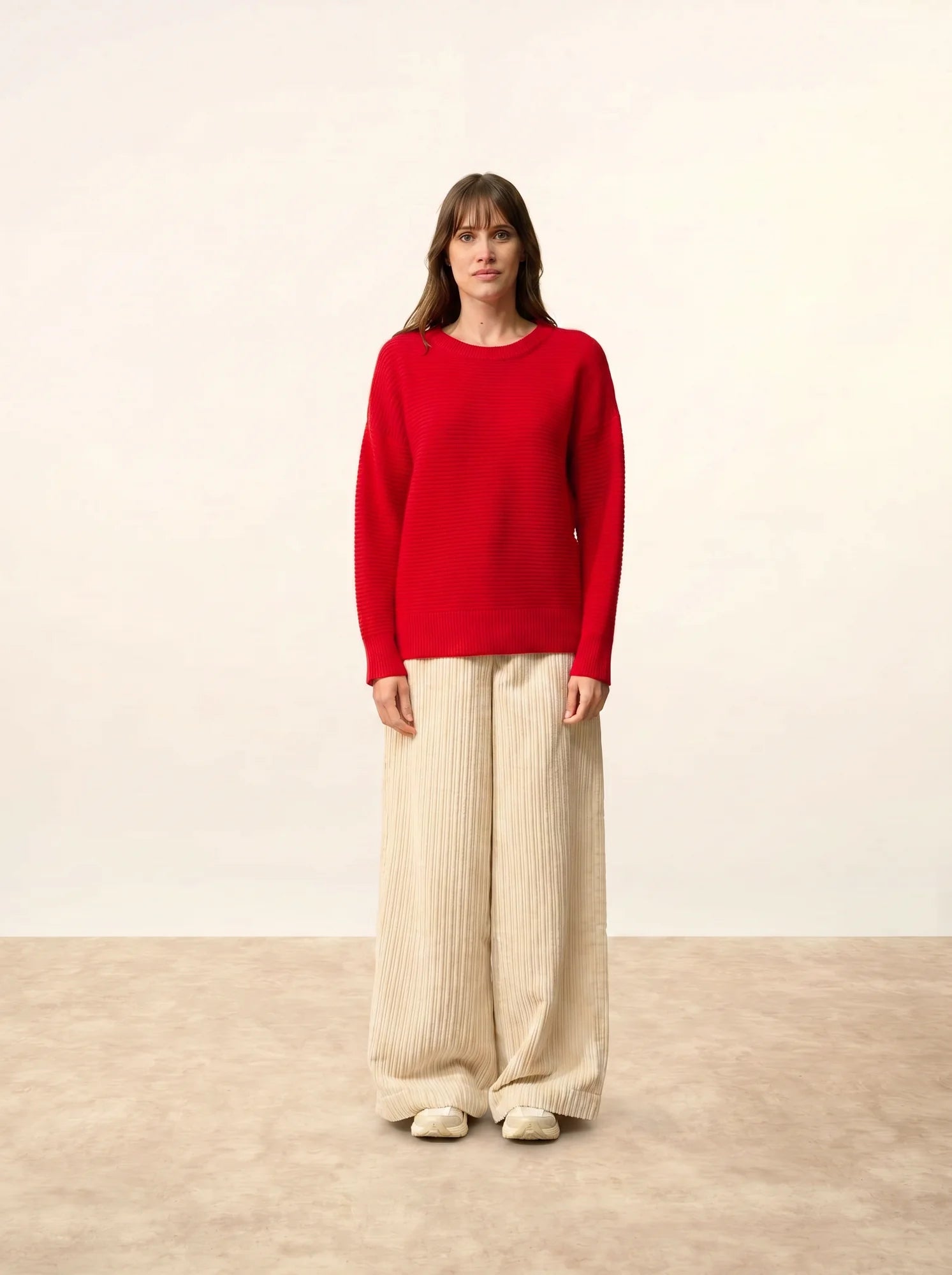 LOUNA pullover rundhalsausschnitt 4-fädig rot