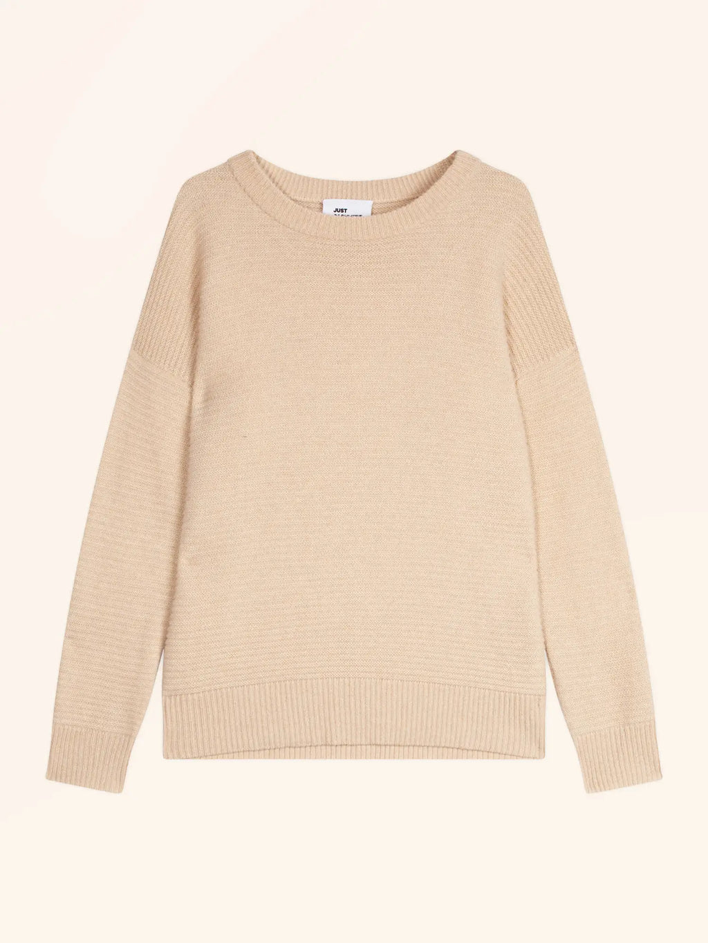 LOUNA pullover rundhalsausschnitt 4-fädig sand