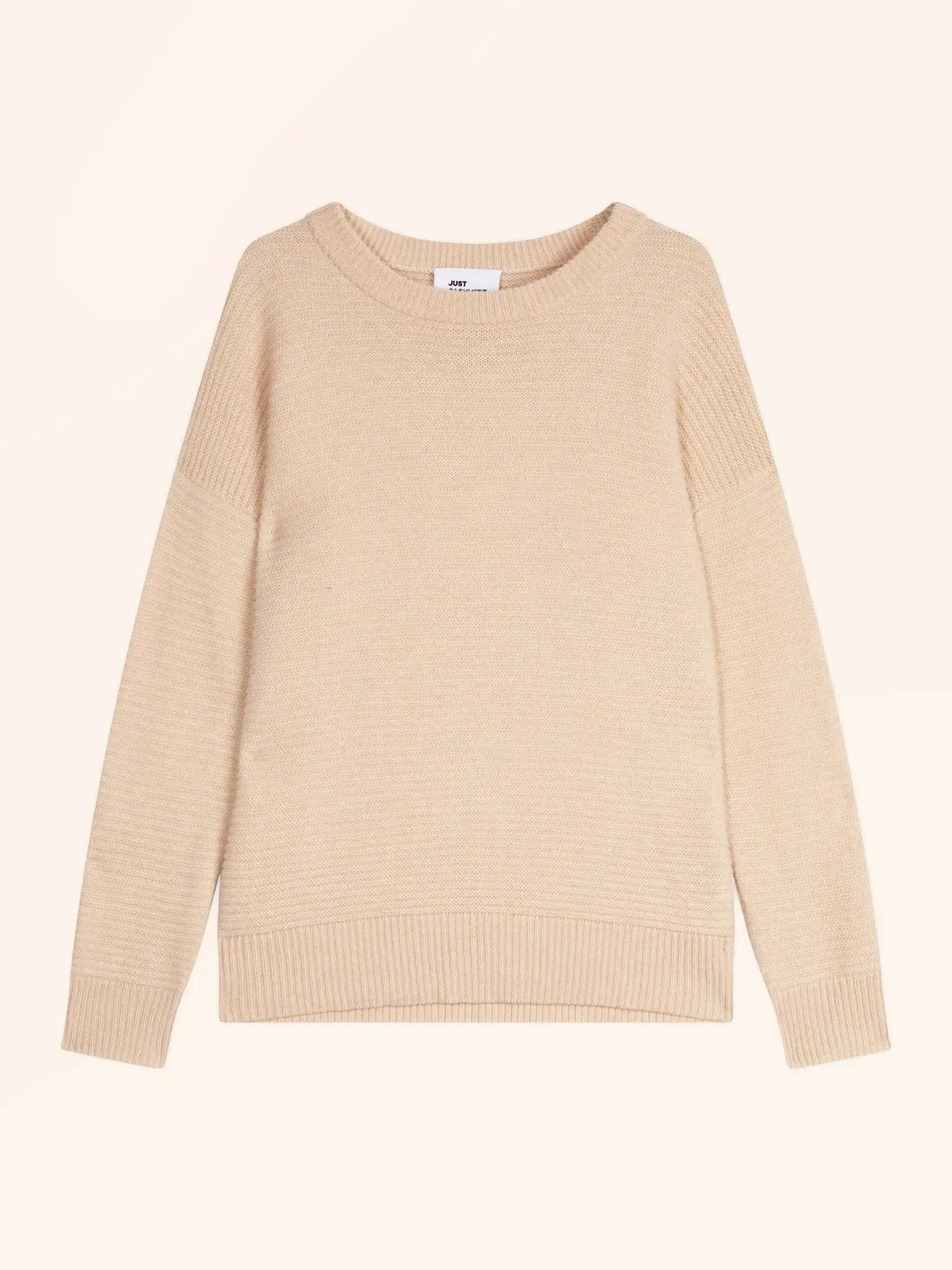 LOUNA pullover rundhalsausschnitt 4-fädig sand