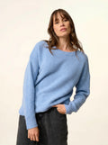 LOUNA pullover rundhalsausschnitt 4-fädig himmelblau