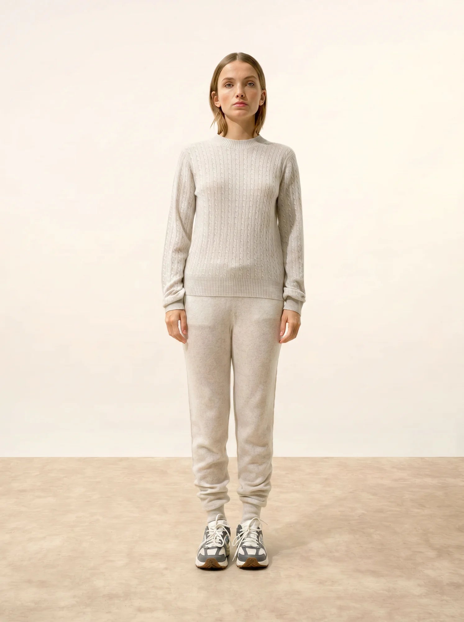 JADE pullover rundhalsausschnitt perlgrau meliert