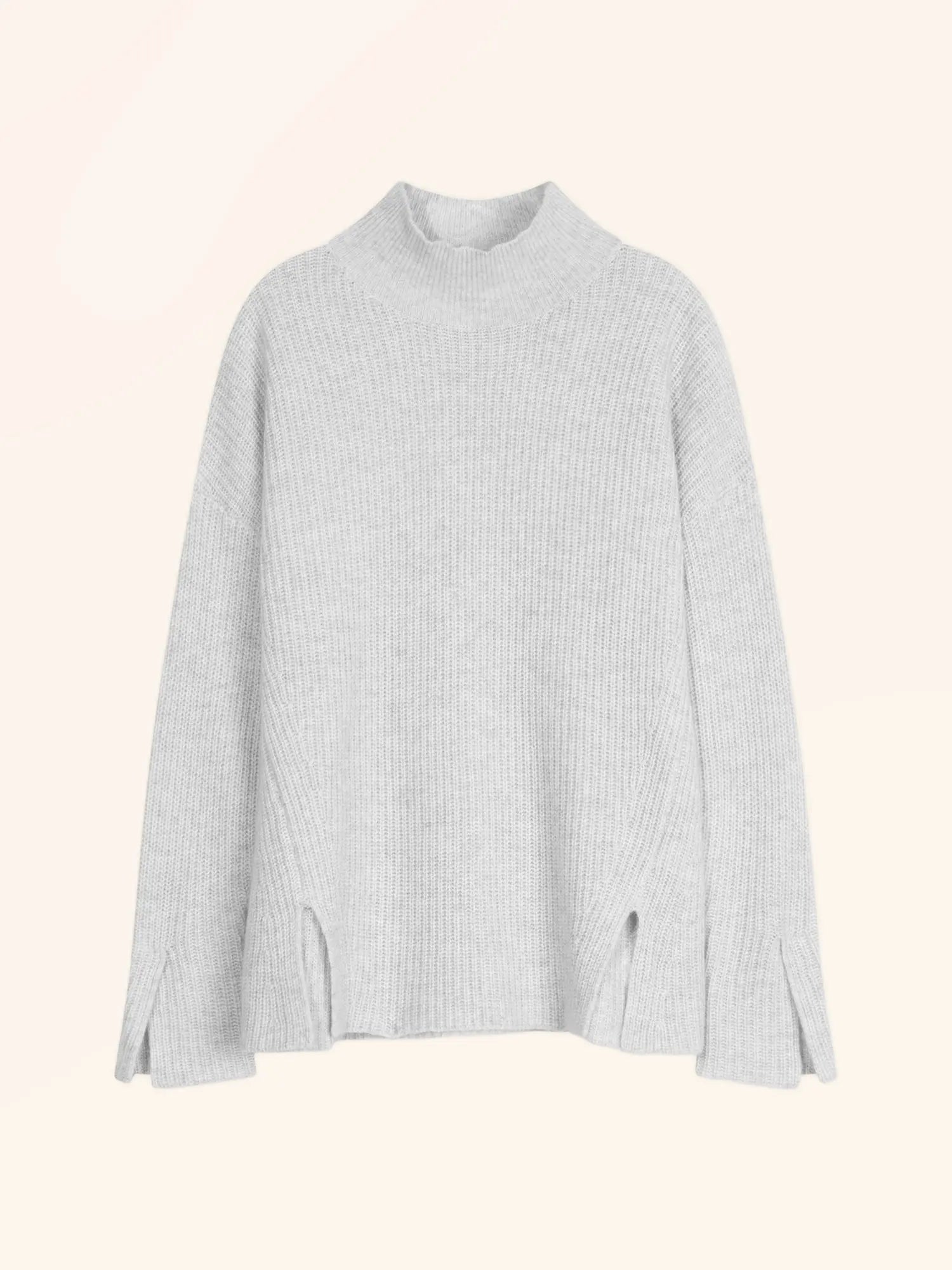 LOUISE pullover stehkragen 4-fädig perlgrau meliert