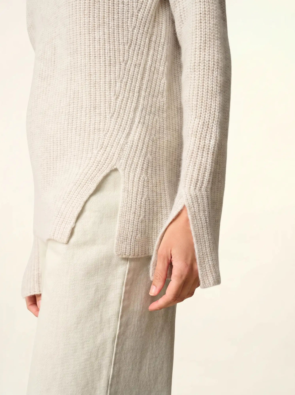 LOUISE pullover stehkragen 4-fädig perlgrau meliert