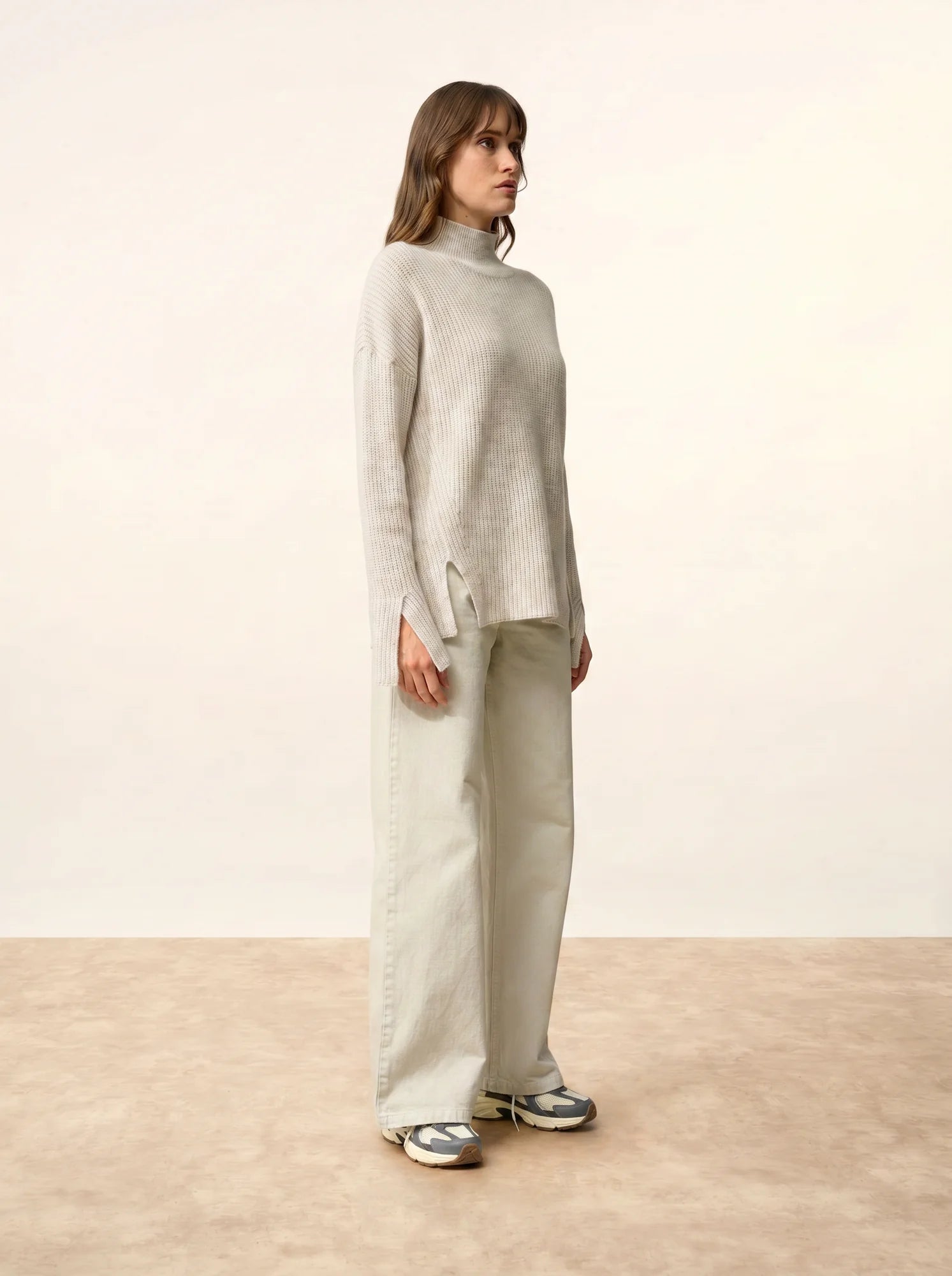 LOUISE pullover stehkragen 4-fädig perlgrau meliert