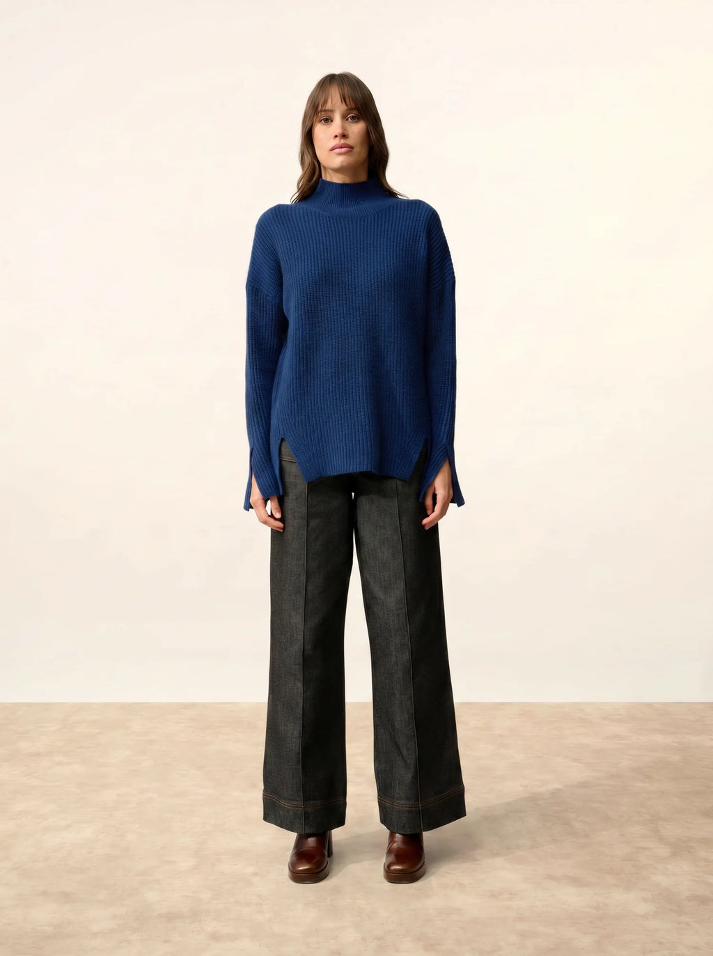 LOUISE pullover stehkragen 4-fädig minuit