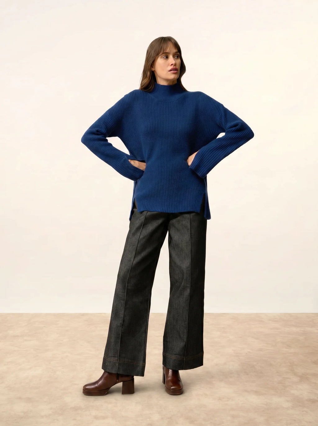 LOUISE pullover stehkragen 4-fädig minuit