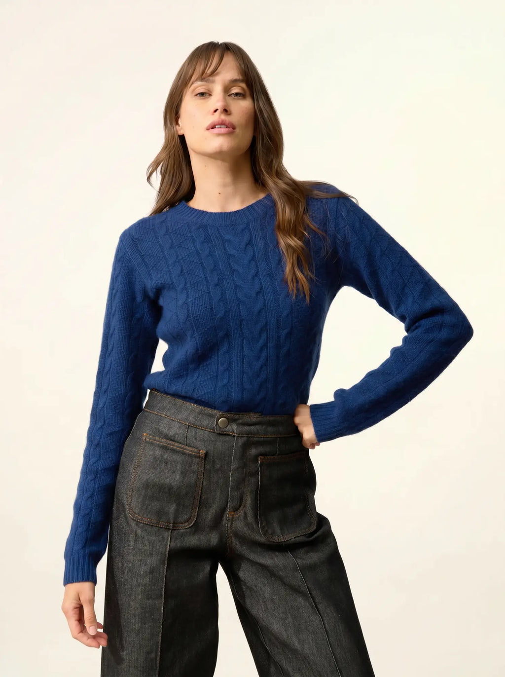 OLIVIA pullover rundhalsausschnitt 8-fädig minuit