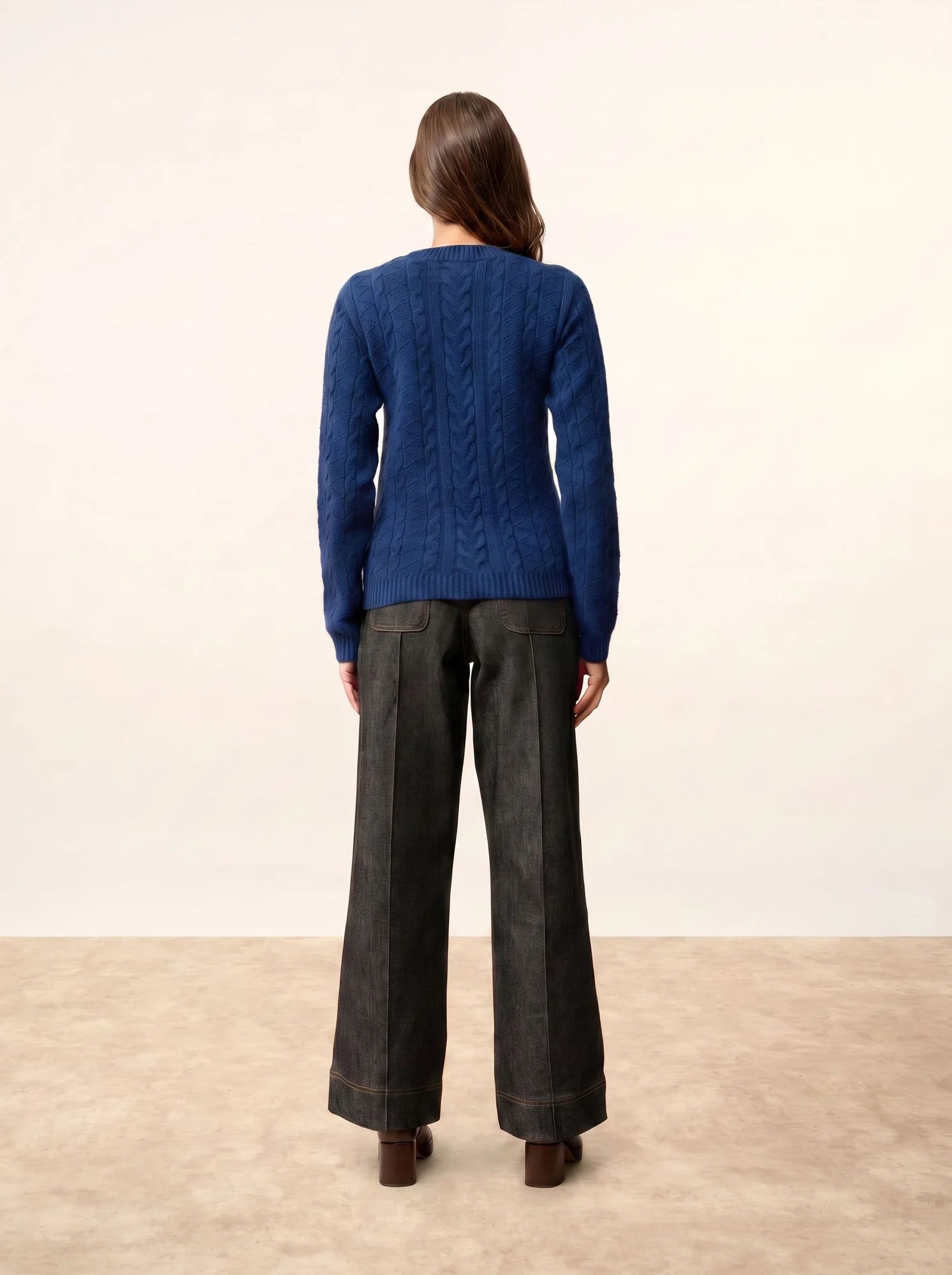 OLIVIA pull col rond 8 fils minuit