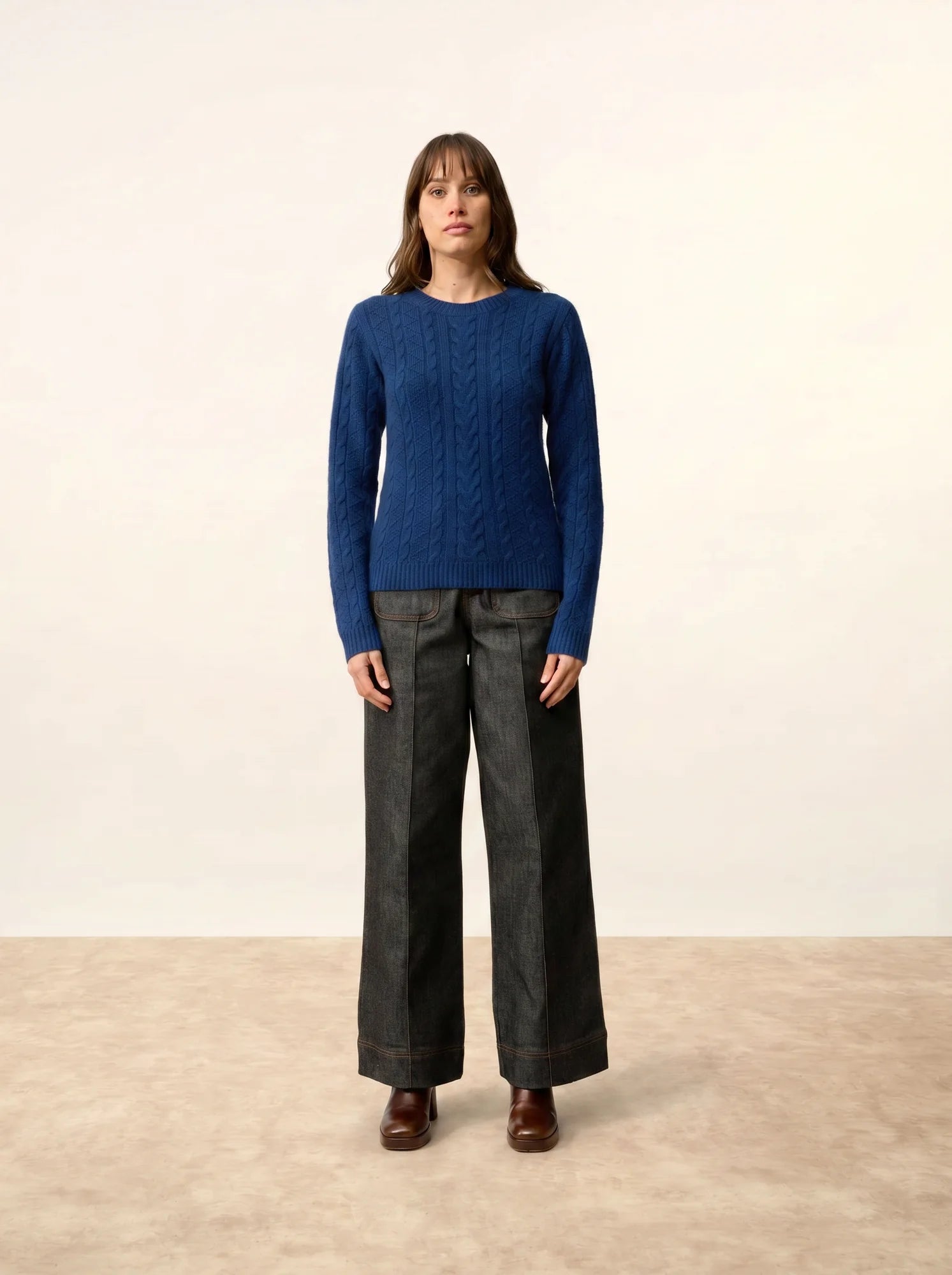 OLIVIA pullover rundhalsausschnitt 8-fädig minuit
