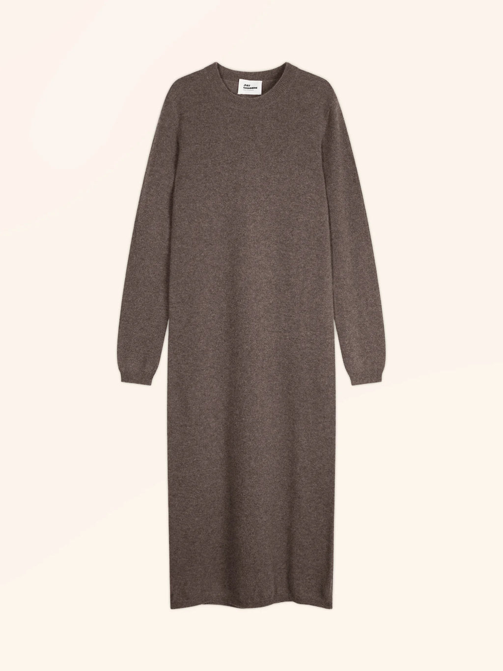 LINA kleid rundhalsausschnitt taupe meliert
