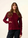 INAYA pullover rundhalsausschnitt 4-fädig cranberry meliert