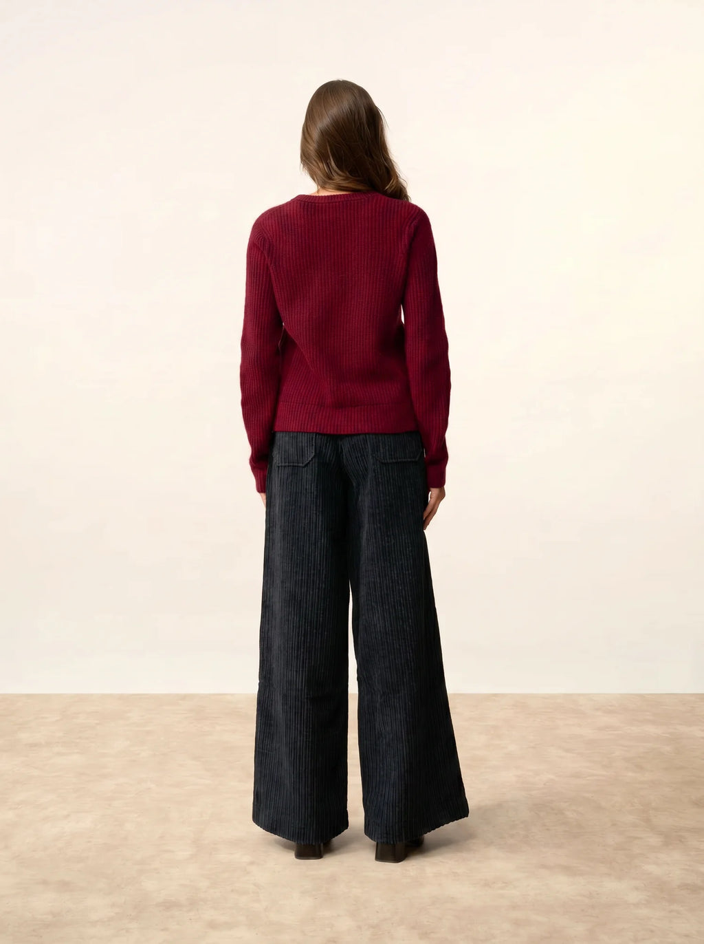 INAYA pullover rundhalsausschnitt 4-fädig cranberry meliert