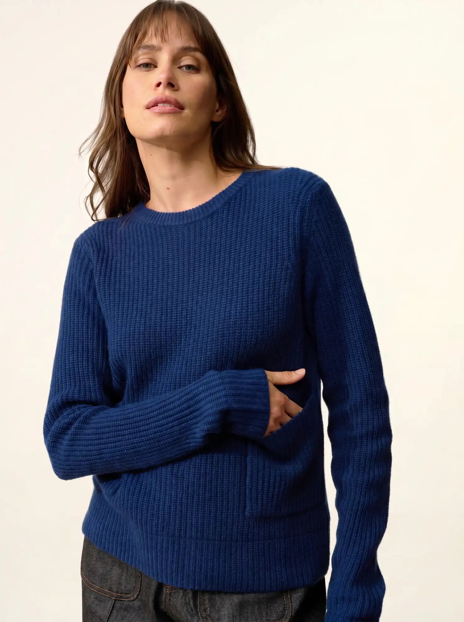 INAYA pullover rundhalsausschnitt 4-fädig minuit