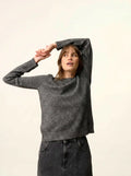 LEXINI pull col rond 4 fils noir et blanc