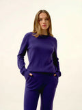 LEXINI pullover rundhalsausschnitt 4-fädig violett