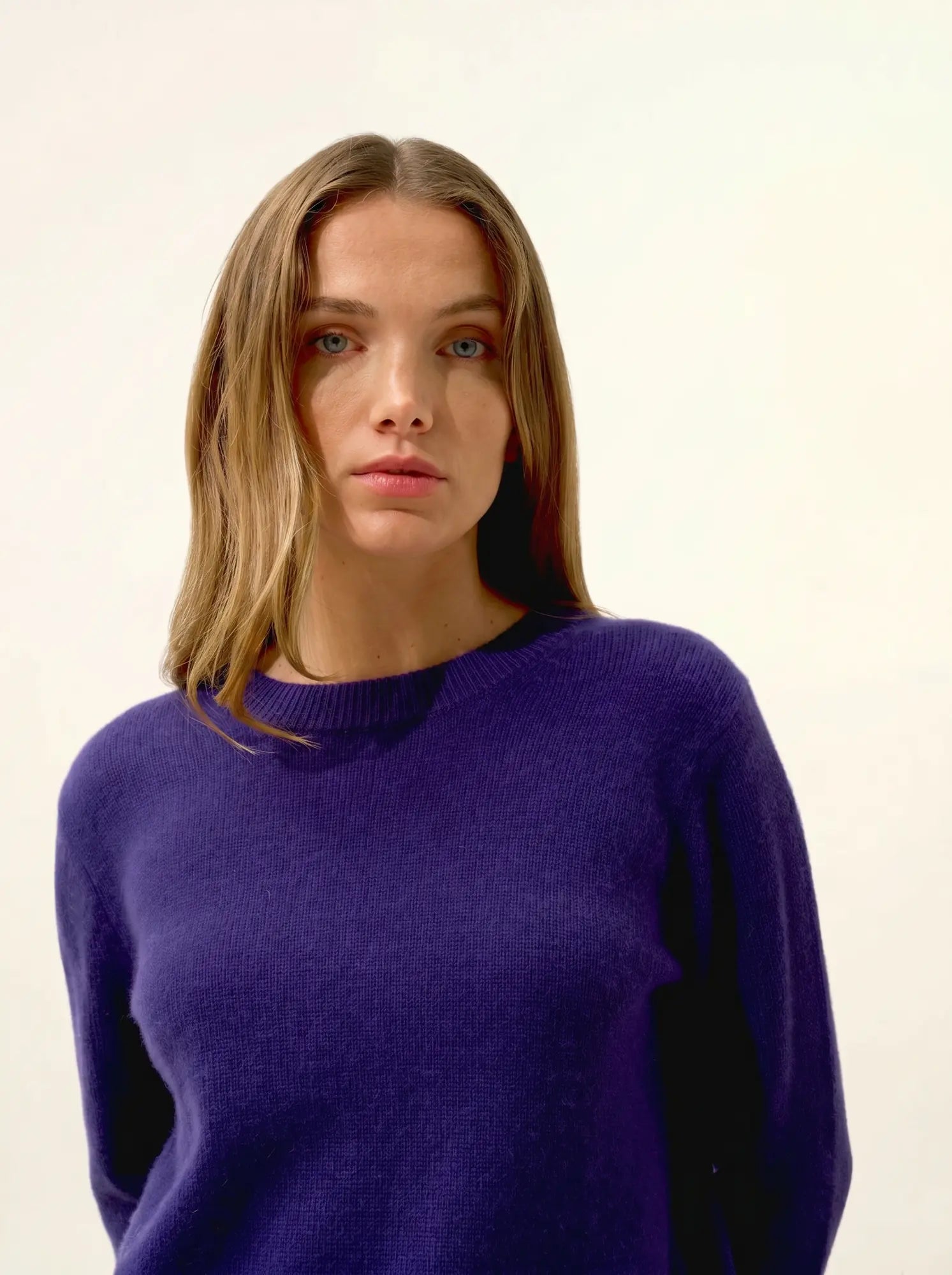 LEXINI pullover rundhalsausschnitt 4-fädig violett