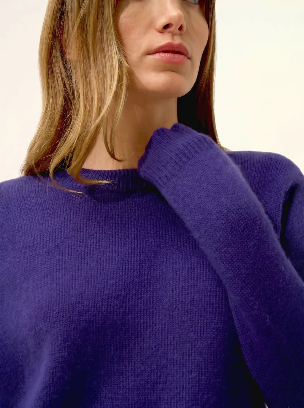 LEXINI pullover rundhalsausschnitt 4-fädig violett