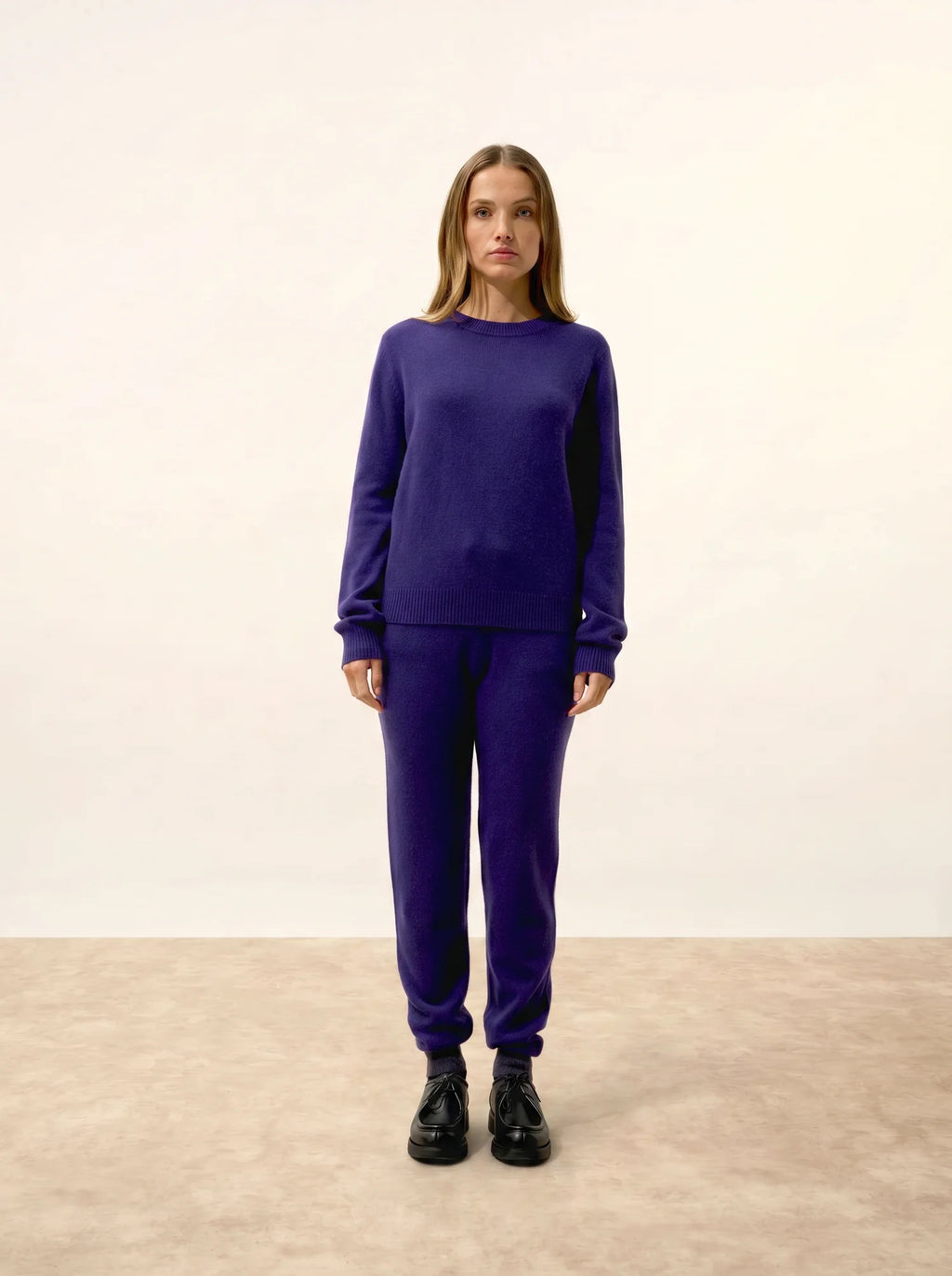 LEXINI pullover rundhalsausschnitt 4-fädig violett