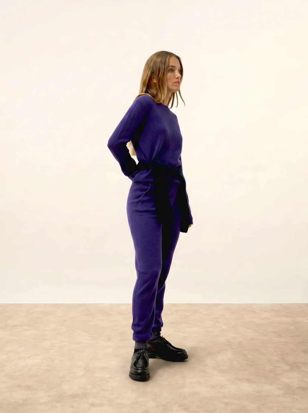 LEXINI pullover rundhalsausschnitt 4-fädig violett