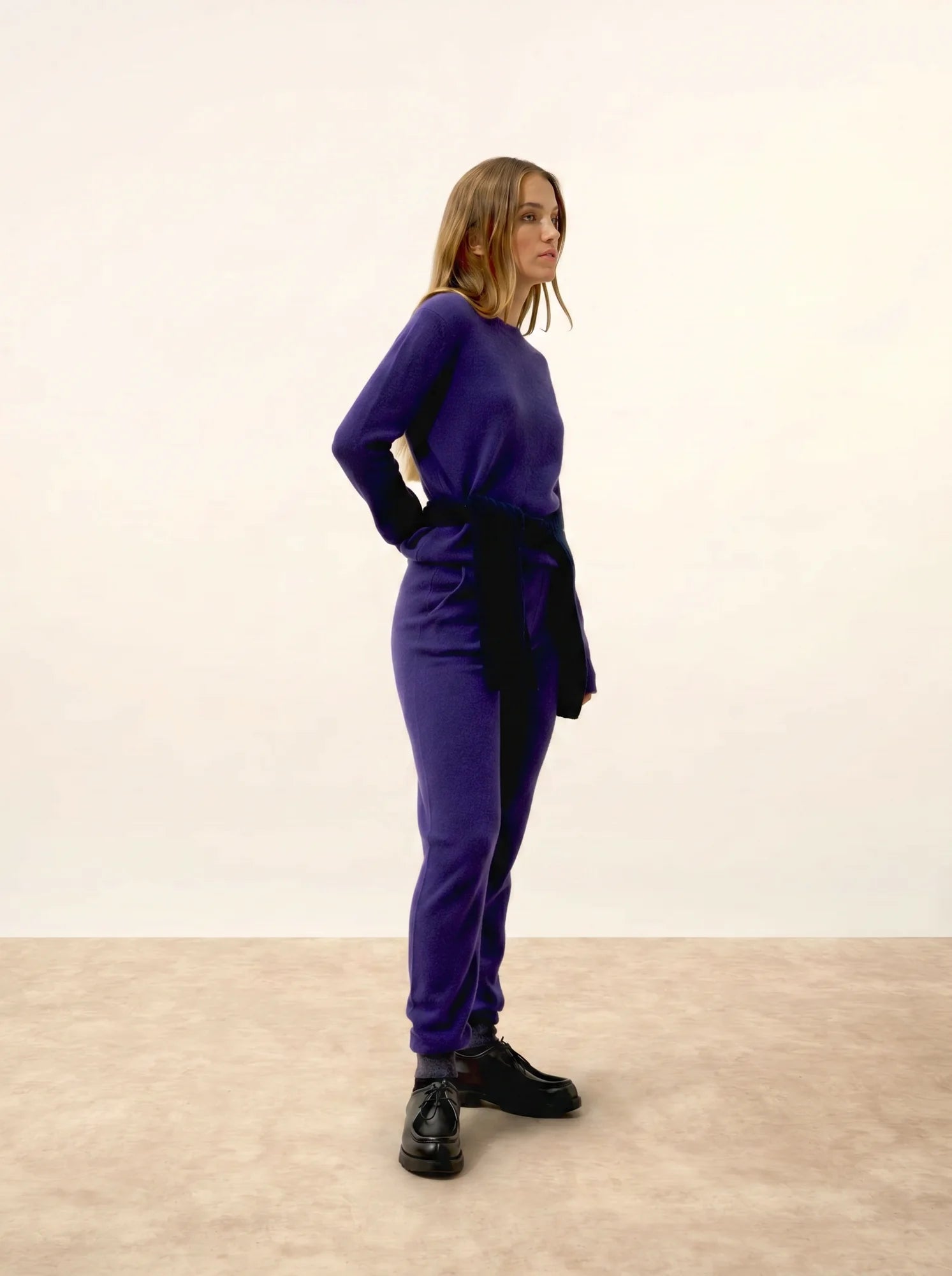 LEXINI pullover rundhalsausschnitt 4-fädig violett