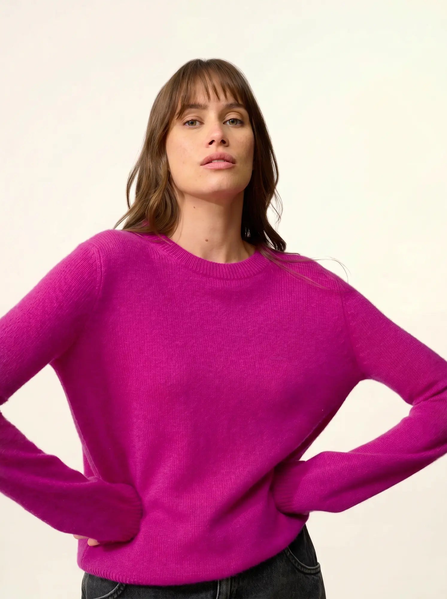 LEXINI pullover rundhalsausschnitt 4-fädig violine