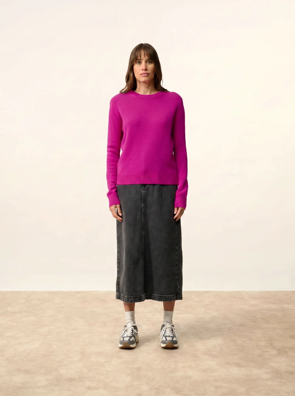 LEXINI pullover rundhalsausschnitt 4-fädig violine