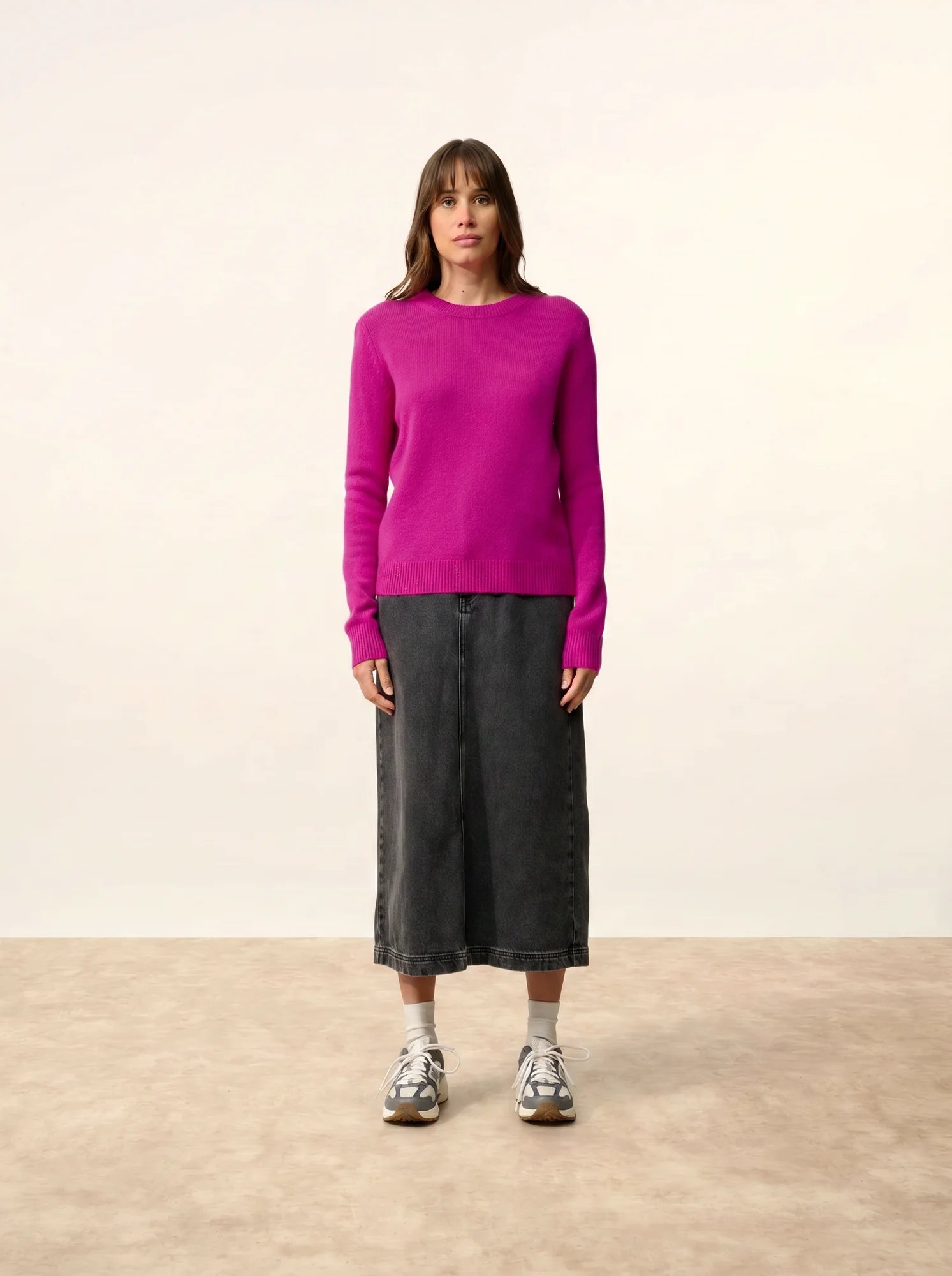 LEXINI pullover rundhalsausschnitt 4-fädig violine