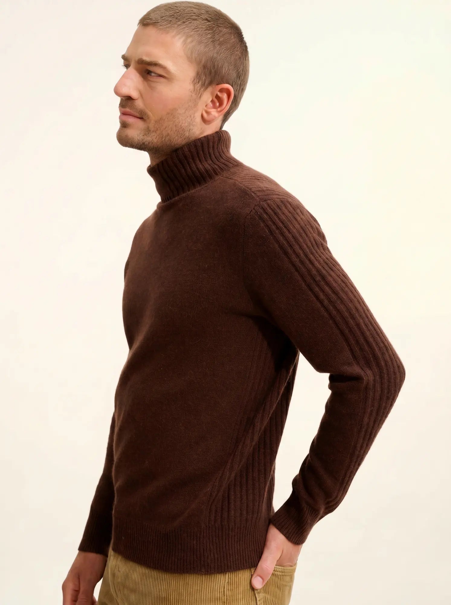 NOI pullover rollkragen 4-fädig kaffee