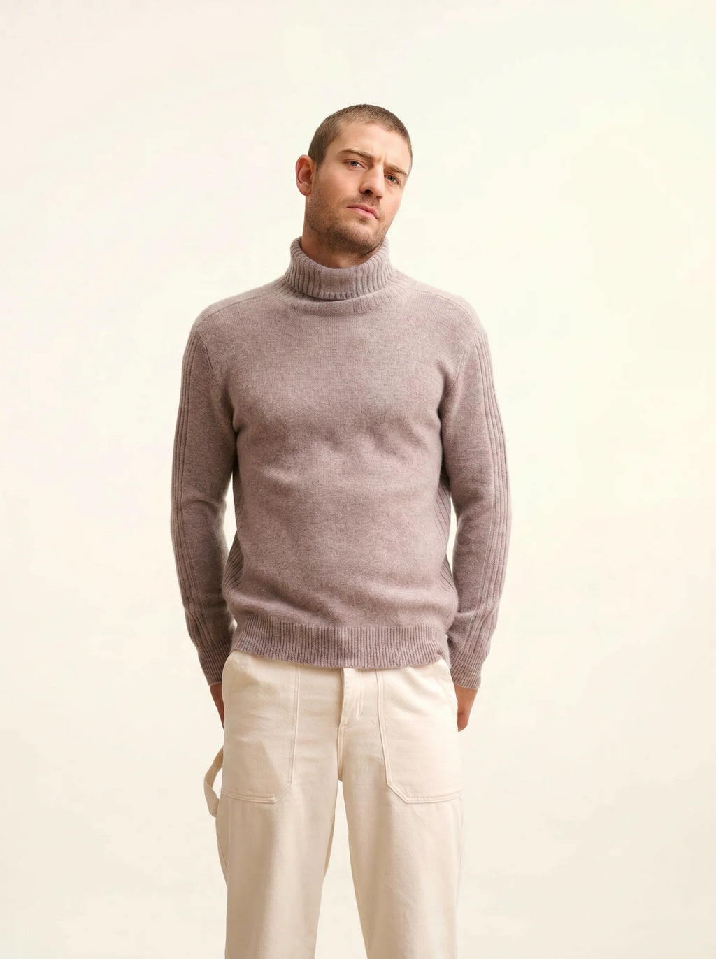 NOI pullover rollkragen 4-fädig caribou meliert
