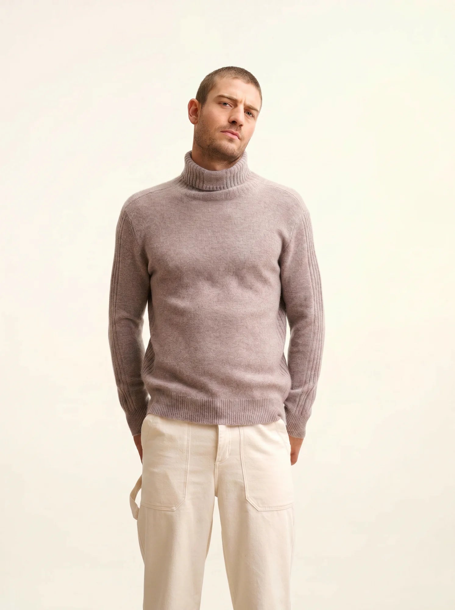 NOI pullover rollkragen 4-fädig caribou meliert