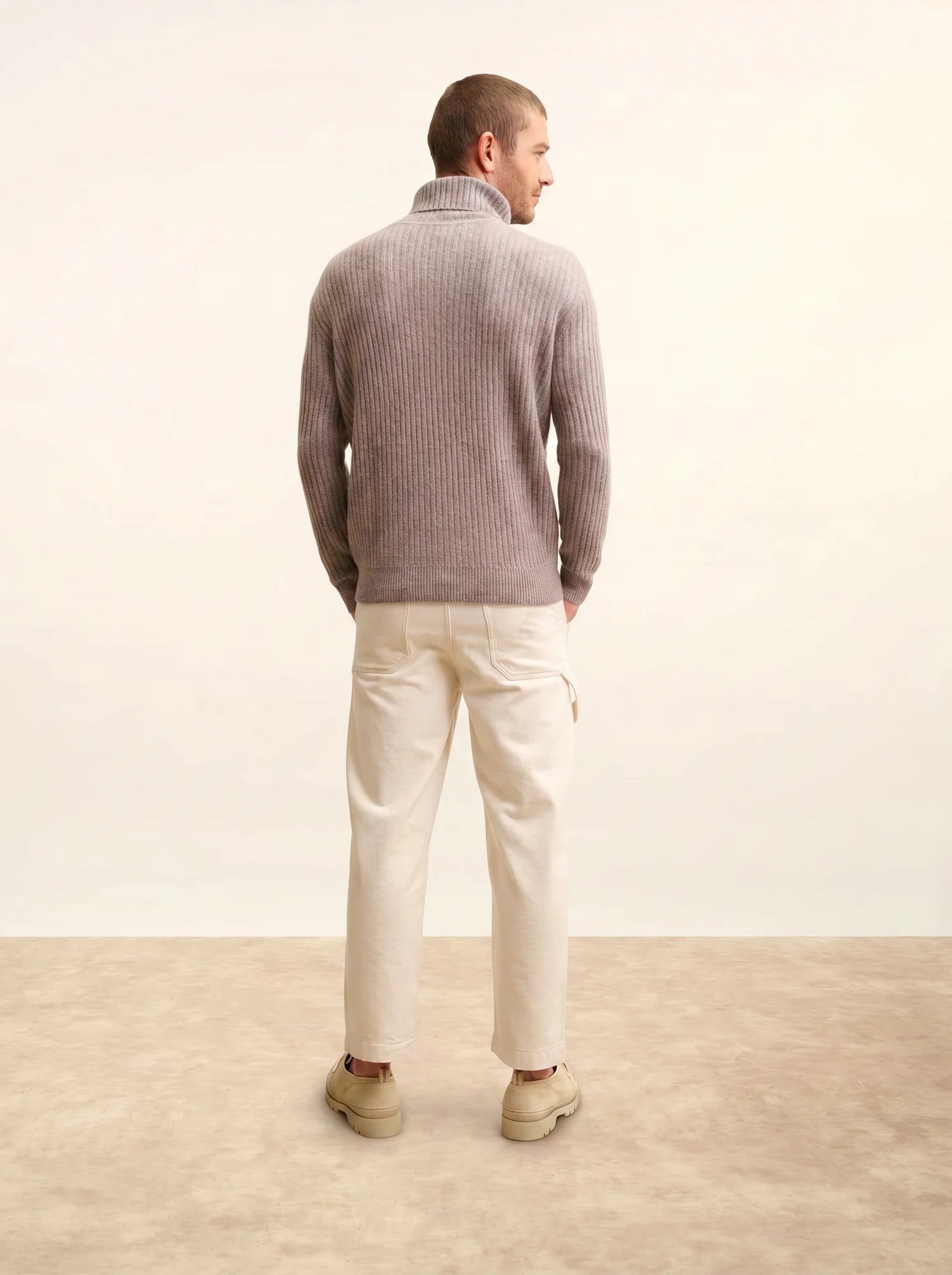 NOI pullover rollkragen 4-fädig caribou meliert