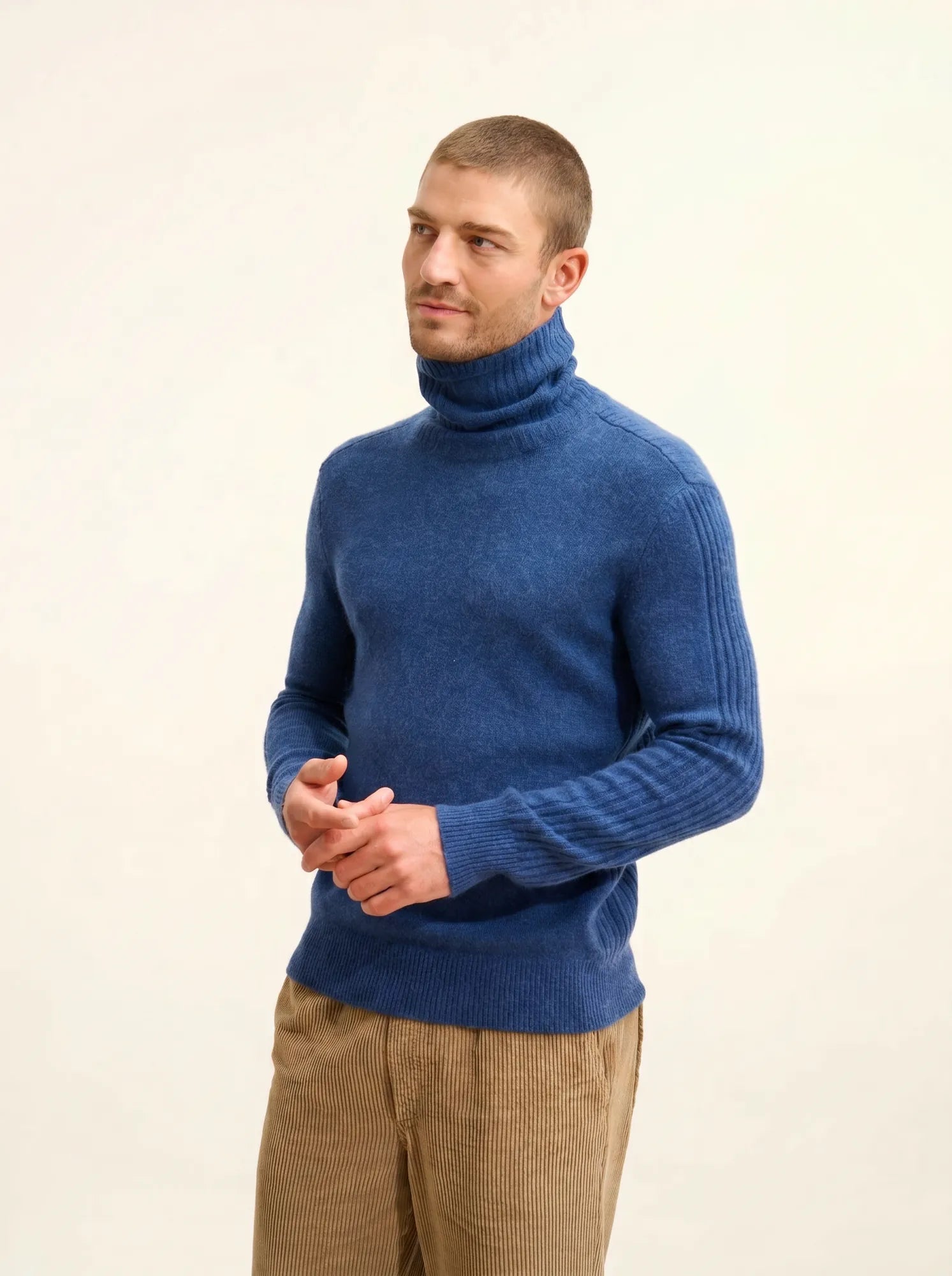 NOI pullover rollkragen 4-fädig océan meliert