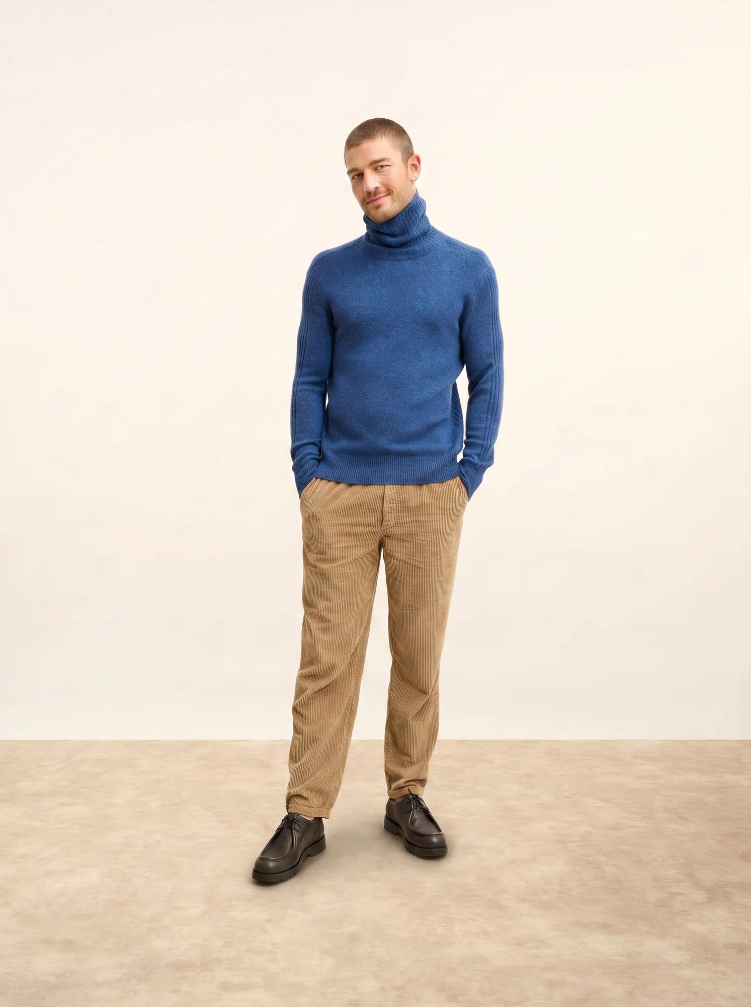 NOI pullover rollkragen 4-fädig océan meliert