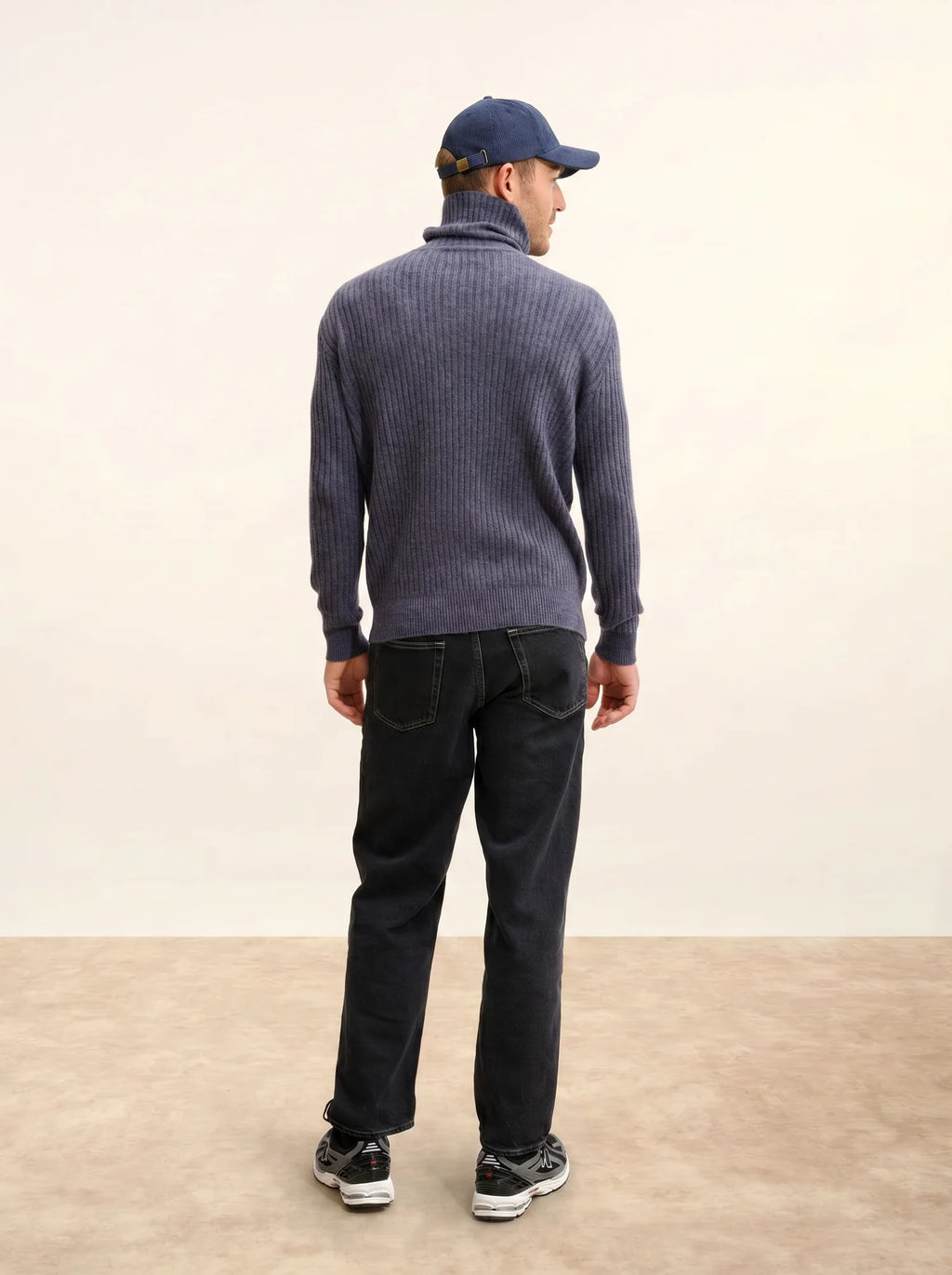 NOI pullover rollkragen 4-fädig violett grau meliert