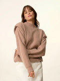 IQUITOS pullover stehkragen plis épaules 4-fädig camel meliert