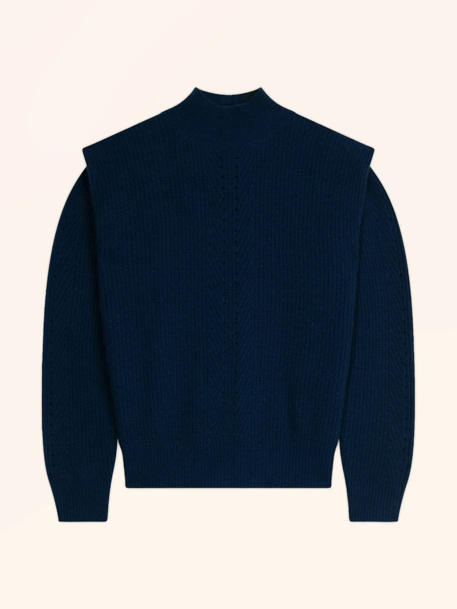 IQUITOS pullover stehkragen plis épaules 4-fädig minuit