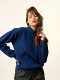 IQUITOS pullover stehkragen plis épaules 4-fädig minuit