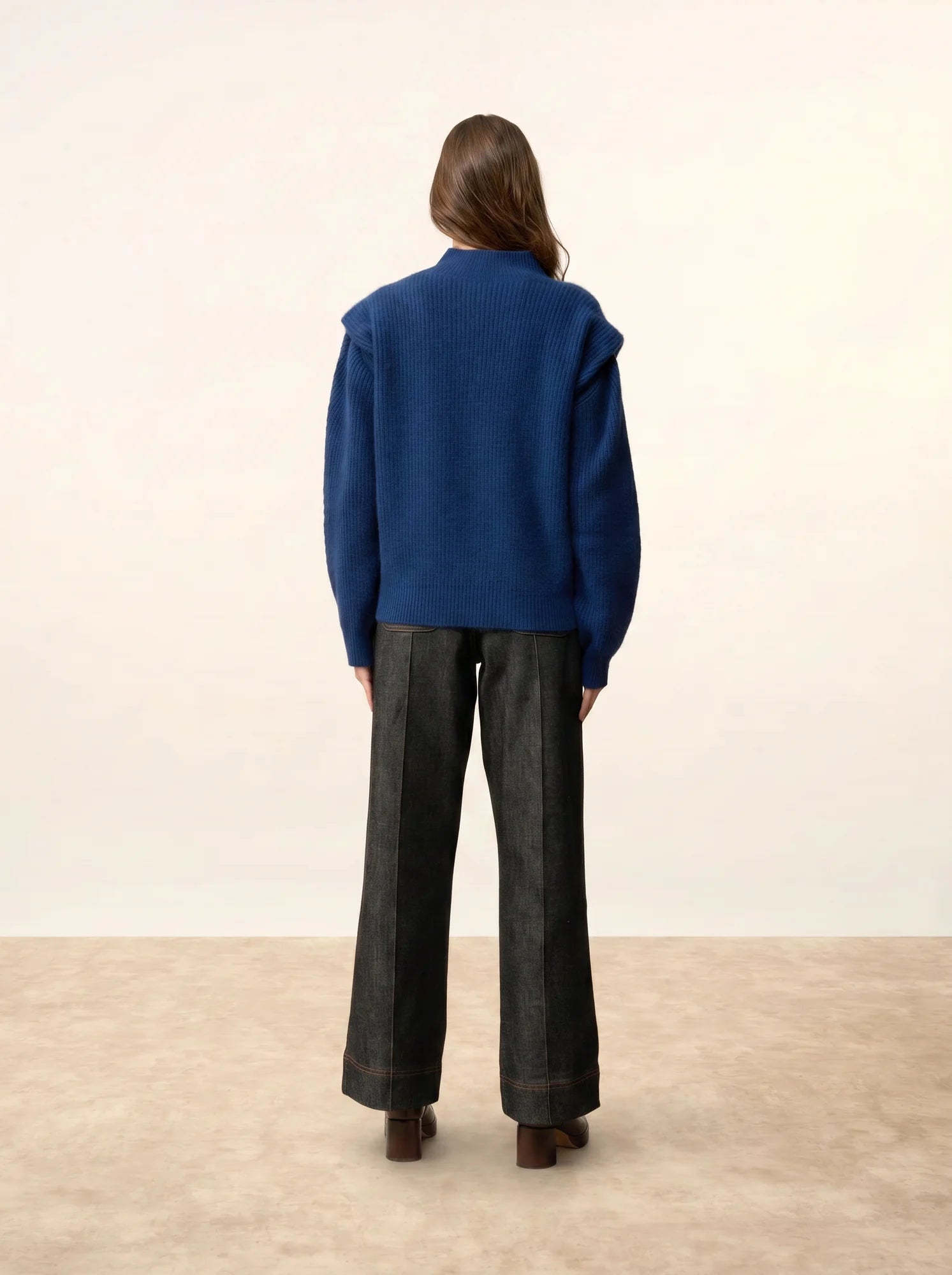 IQUITOS pullover stehkragen plis épaules 4-fädig minuit